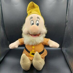 Vintage Walt Disney the 7 Seven Dwarfs "Happy" 10" Plush Doll Toy Factory